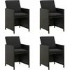Image de vidaXL - Tuinstoelen - 4 - st - met - kussens - poly - rattan - zwart