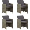 Image de vidaXL - Tuinstoelen - 4 - st - met - kussens - poly - rattan - grijs