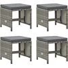 Image de vidaXL - Tuinkrukken - 4 - st - met - kussens - poly - rattan - grijs
