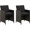 Image de vidaXL - Tuinstoelen - 2 - st - met - kussens - poly - rattan - zwart