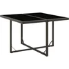 Image de vidaXL - Tuintafel - 109x107x74 - cm - poly - rattan - en - glas - zwart