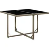 Image de vidaXL - Tuintafel - 109x107x74 - cm - poly - rattan - en - glas - grijs