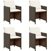 Image de vidaXL - Tuinstoelen - 4 - st - met - kussens - poly - rattan - bruin