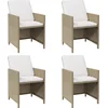 Image de vidaXL - Tuinstoelen - 4 - st - met - kussens - poly - rattan - beige