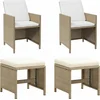 Image de vidaXL - Tuinstoelen - 2 - st - met - voetenbanken - poly - rattan - beige