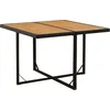 Image de vidaXL - Tuintafel - 109x107x74 - cm - poly - rattan - en - massief - acaciahout - zwart