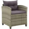 Image de vidaXL - Tuinstoel - met - kussens - poly - rattan - grijs