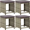 Image de vidaXL - Tuinkrukken - 4 - st - met - kussens - poly - rattan - grijs