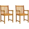 Image de vidaXL - Tuinstoelen - 2 - pcs - Naturel - Massief - Acaciahout