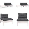 Image de vidaXL - 3-delige - Loungeset - met - kussens - massief - grenenhout - wit