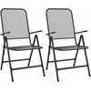 Image de vidaXL - Tuinstoelen - inklapbaar - 2 - st - metaalgaas - antracietkleurig