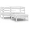 Image de vidaXL - 3-delige - Loungeset - massief - grenenhout - wit