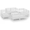 Image de vidaXL - 9-delige - Loungeset - massief - grenenhout - wit