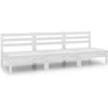 Image de vidaXL - 3-delige - Loungeset - massief - grenenhout - wit