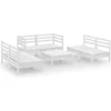 Image de vidaXL - 7-delige - Loungeset - massief - grenenhout - wit
