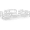 Image de vidaXL - 7-delige - Loungeset - massief - grenenhout - wit