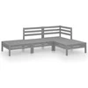 Image de vidaXL - 4-delige - Loungeset - massief - grenenhout - grijs
