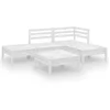 Image de vidaXL - 5-delige - Loungeset - massief - grenenhout - wit