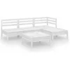Image de vidaXL - 5-delige - Loungeset - massief - grenenhout - wit