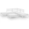 Image de vidaXL - 6-delige - Loungeset - massief - grenenhout - wit