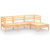 Image de vidaXL - 4-delige - Loungeset - massief - grenenhout