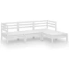 Image de vidaXL - 4-delige - Loungeset - massief - grenenhout - wit