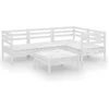 Image de vidaXL - 5-delige - Loungeset - massief - grenenhout - wit