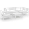 Image de vidaXL - 6-delige - Loungeset - massief - grenenhout - wit