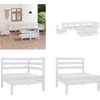 Image de vidaXL - 10-delige - Loungeset - massief - grenenhout - wit