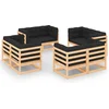 Image de vidaXL - 8-delige - Loungeset - met - kussens - massief - grenenhout
