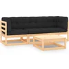 Image de vidaXL - 4-delige - Loungeset - massief - grenenhout