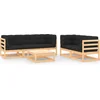 Image de vidaXL - 6-delige - Loungeset - met - kussens - massief - grenenhout