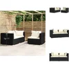Image de vidaXL - 3-delige - Loungeset - met - kussens - poly - rattan - zwart