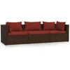 Image de vidaXL - Bank - 3-zits - met - kussens - poly - rattan - bruin