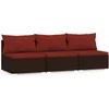 Image de vidaXL - Bank - 3-zits - met - kussens - poly - rattan - bruin