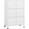 Image de vidaXL - Opbergkast - industrieel - 75x40x115 - cm - metaal - wit