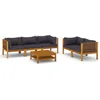 Image de vidaXL - 6-delige - Loungeset - met - kussens - massief - acaciahout