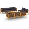 Image de vidaXL - 9-delige - Loungeset - met - kussens - massief - acaciahout