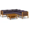 Image de vidaXL - 6-delige - Loungeset - met - kussens - massief - acaciahout