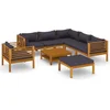 Image de vidaXL - 8-delige - Loungeset - met - kussens - massief - acaciahout