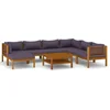 Image de vidaXL - 8-delige - Loungeset - met - kussens - massief - acaciahout