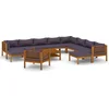 Image de vidaXL - 12-delige - Loungeset - met - kussens - massief - acaciahout