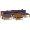 Image de vidaXL - 7-delige - Loungeset - met - kussens - massief - acaciahout