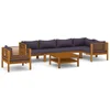Image de vidaXL - 7-delige - Loungeset - met - kussens - massief - acaciahout