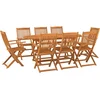 Image de vidaXL - 9-delige - Tuinset - 180x90x75 - cm - massief - acaciahout