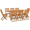 Image de vidaXL - 9-delige - Tuinset - 180x90x75 - cm - massief - acaciahout