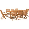 Image de vidaXL - 9-delige - Tuinset - 220x90x75 - cm - massief - acaciahout