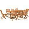 Image de vidaXL - 9-delige - Tuinset - 220x90x75 - cm - massief - acaciahout