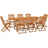 Image de vidaXL - 9-delige - Tuinset - 220x90x75 - cm - massief - acaciahout