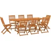 Image de vidaXL - 9-delige - Tuinset - 220x90x75 - cm - massief - acaciahout